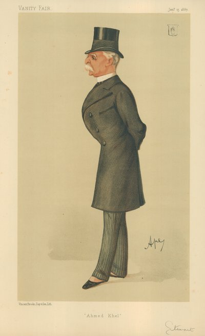 ドナルドマーティンスチュワート卿、アーメドヘル、1887年1月15日、バニティフェア漫画 作： Carlo Pellegrini