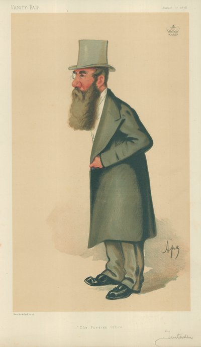 テンテンデン卿、外務省、1878年8月17日、バニティフェア漫画 作： Carlo Pellegrini