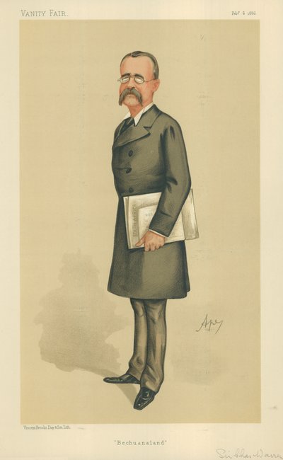 チャールズウォーレン少将、ベチュアナランド、1886年2月6日、バニティフェア漫画 作： Carlo Pellegrini