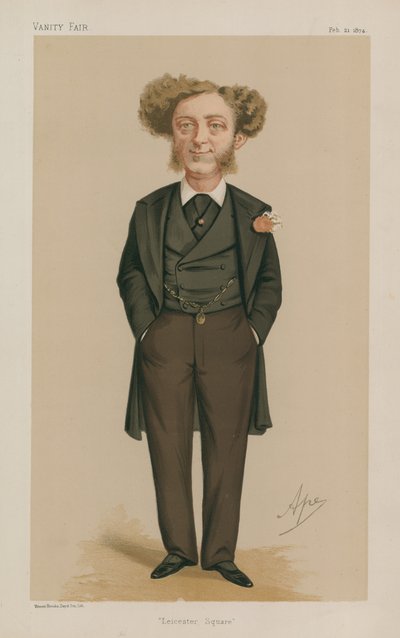 アルバート・グラント氏、レスタースクエア; 1874年2月21日。バニティフェア;漫画 作： Carlo Pellegrini
