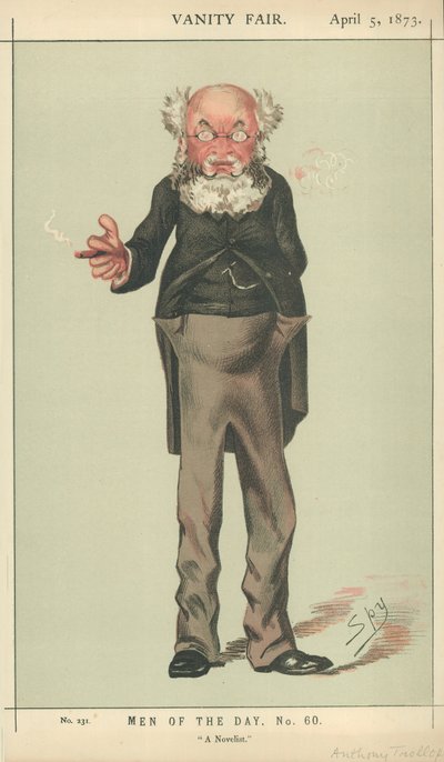 Anthony Trollope氏、小説家、1873年4月5日、バニティフェアの漫画 作： Carlo Pellegrini