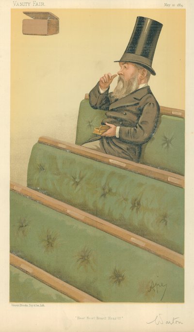 チャールズニコラスウォートン氏、ヒアヒアヒアヒア、1884年5月10日、バニティフェア漫画 作： Carlo Pellegrini