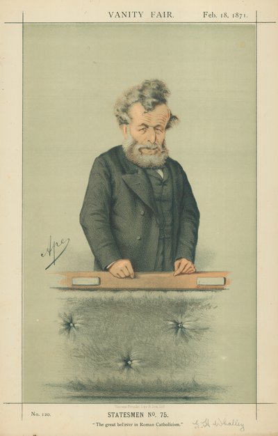 ジョージハモンドウォーリー氏、ローマカトリック教の偉大な信者、1871年2月18日、バニティフェア漫画 作： Carlo Pellegrini