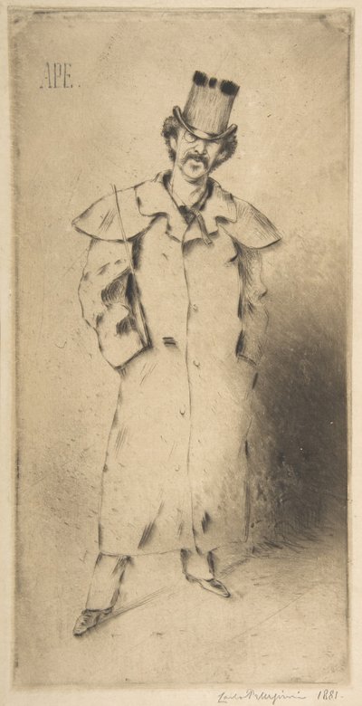 ウィスラーの肖像、1881年。 作： Carlo Pellegrini