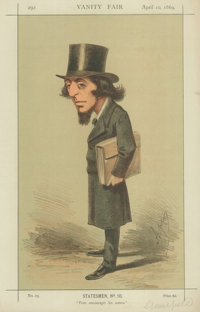 Rt Hon James Stansfeld、他の人を励ます、1869年4月10日、バニティフェアの漫画 作： Carlo Pellegrini