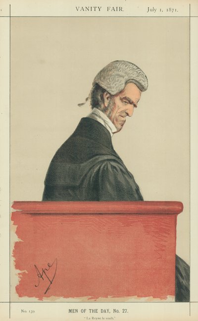 1871年7月1日、ジョンジョージショーレフェーブル卿、ラレインルブールト、バニティフェア漫画 作： Carlo Pellegrini