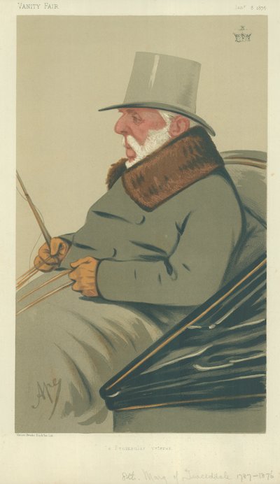トゥイードデールの侯爵、半島の退役軍人、1876年1月8日、バニティフェアの漫画 作： Carlo Pellegrini