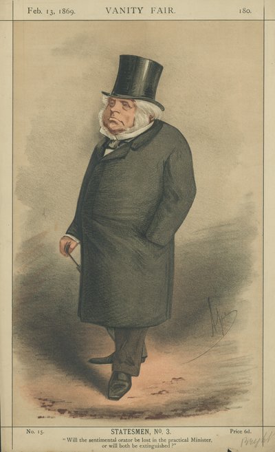The Right Honourable John Bright (カラーリトグラフ) 作： Carlo Pellegrini