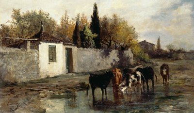 トラフの牛、カルロ・ピッタラ（1836-1891） 作： Carlo Pittara
