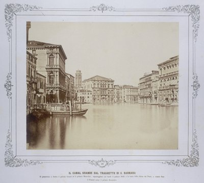 ヴェネツィア、サンバルナバスフェリーからの大運河、1855年頃 作： Carlo Ponti