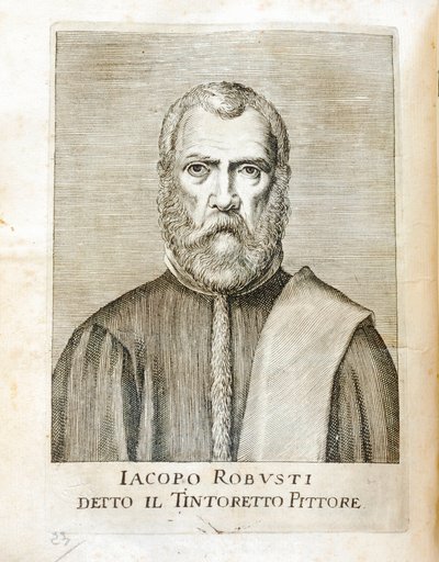 ヤコポ・ロブスティ・ディット・レ・ティントレ（ティントレット）（1518-1594）の肖像 イタリアの画家 カルロ・リドルフィの「Maraviglie dell
