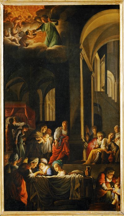 La naissance de la Vierge - 聖母マリアの誕生 ... 作： Carlo Saraceni