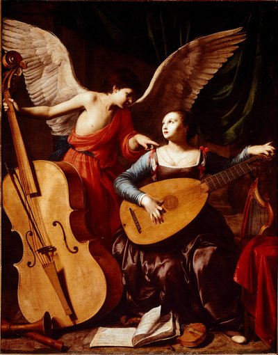聖セシリアとカルロサラチェーニによる天使の絵 作： Carlo Saraceni