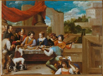 聖ラザロと金持ち（キャンバスに描かれた絵） 作： Carlo Saraceni