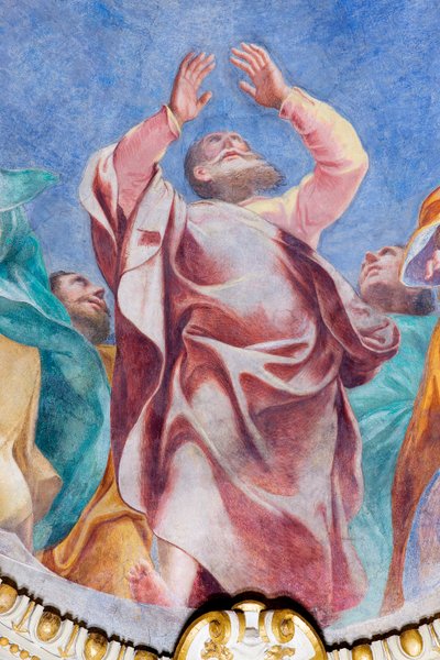 十二使徒の聖霊降臨（詳細）、1575年頃 作： Carlo Urbino