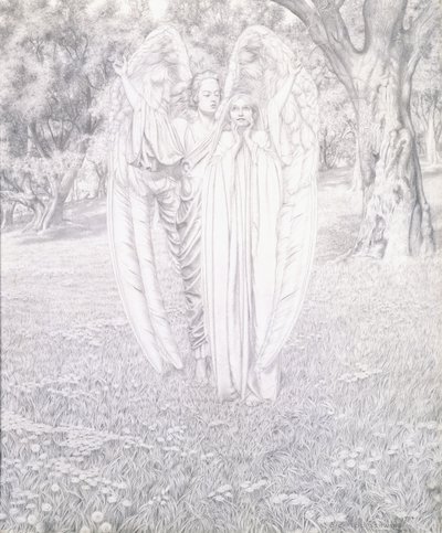 二人の天使、1904 作： Carlos Schwabe