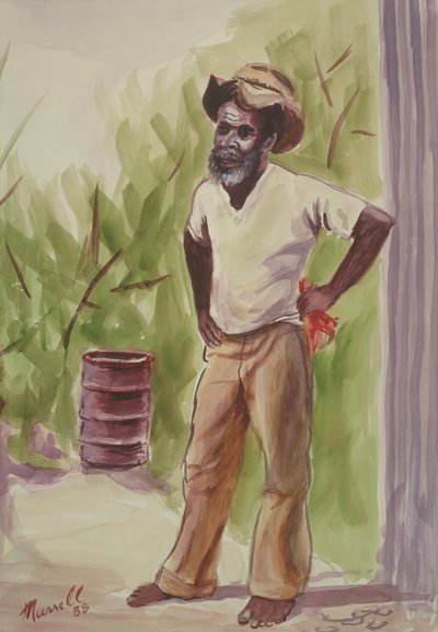 休憩時間、1989（紙にトイレ） 作： Carlton Murrell