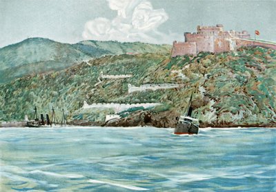 1898年7月7日、サンティアゴ港への入り口 作： Carlton Theodore Chapman