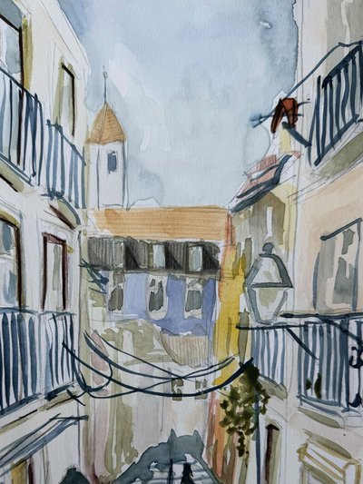 魅力的な街の路地 作： 