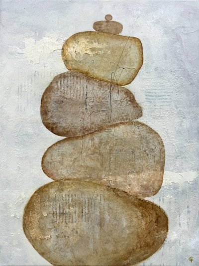 積み重ねられた禅石 作： 