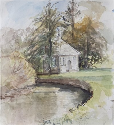 Izaak Waltons Fishing Temple、Dovedale、2008年（紙にトイレ） 作： Caroline Hervey Bathurst