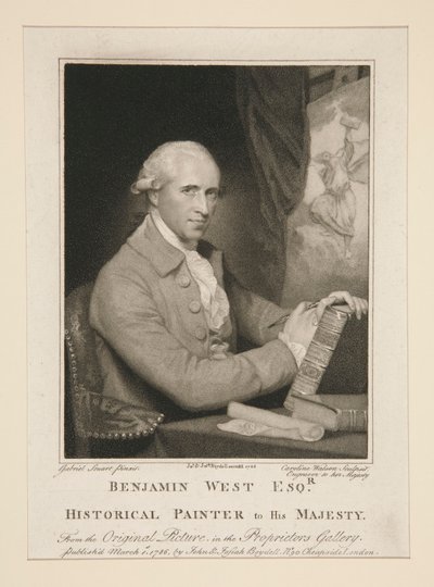 Benjamin West Esq.r / 陛下の歴史画家 作： Caroline Watson