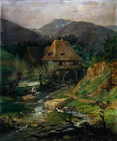 ドーンベルグ近郊の工場（油彩・キャンバス） 作： Caroline von der Embde