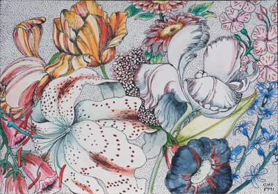 乱れた花、1991 作： Carolyn Hubbard Ford