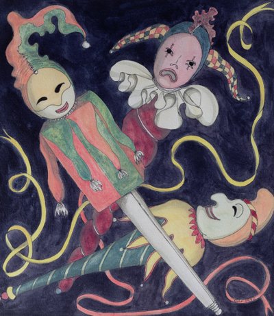 道化師の人形（紙にトイレ） 作： Carolyn Hubbard Ford