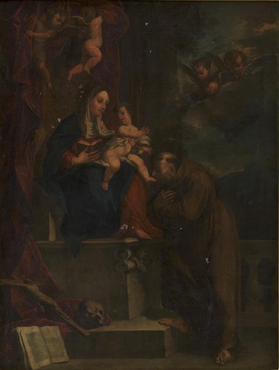 マリア、イエス、聖フランシスコ 作： Carracci