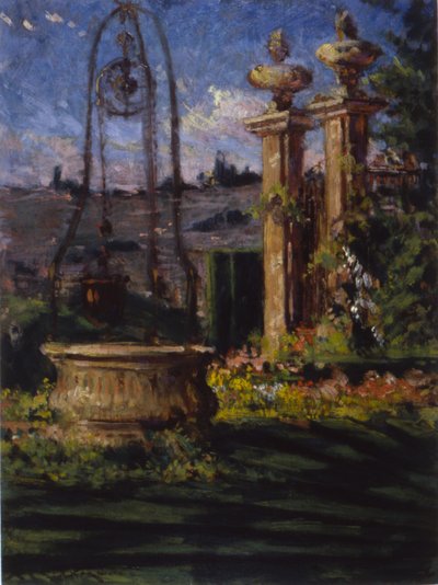 ヴィラ・パルミエリの庭園にて 作： Carroll Beckwith