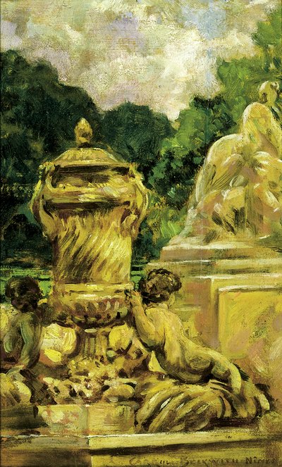 フランス、ニームの噴水庭園、1911年。 作： Carroll Beckwith