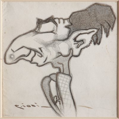 画家ジョヴァンニーニ (紙にインクと木炭の欠落) 作： Casimiro Jodi