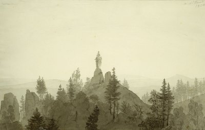 山のマドンナの像 作： Caspar David Friedrich
