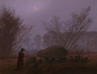 夕暮れの散歩、1830-1835 作： Caspar David Friedrich