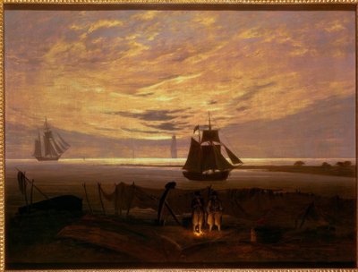 バルト海のビーチでの夜 作： Caspar David Friedrich