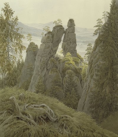 ノイラーテンの門。 1837-40年頃 作： Caspar David Friedrich