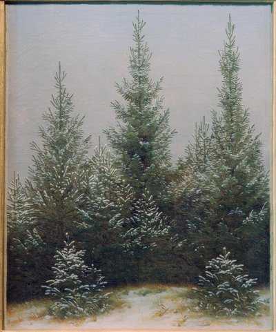 雪の中でトウヒの茂み 作： Caspar David Friedrich