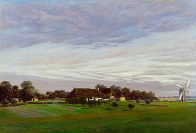 グライフスヴァルト、1822-1823の近くの平らな田舎 作： Caspar David Friedrich