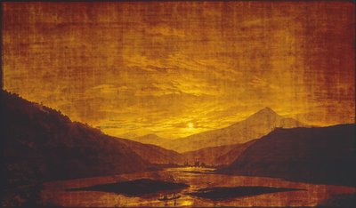 夜の川の風景 作： Caspar David Friedrich