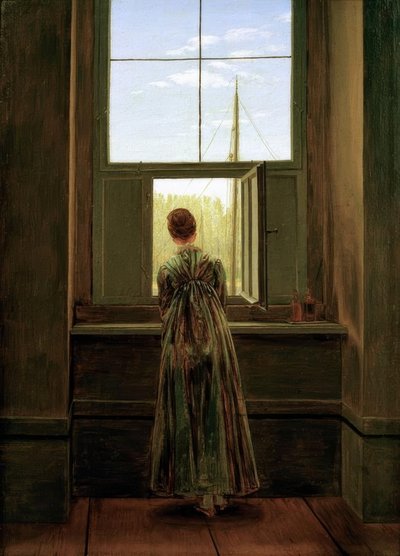 窓際の女性 作： Caspar David Friedrich