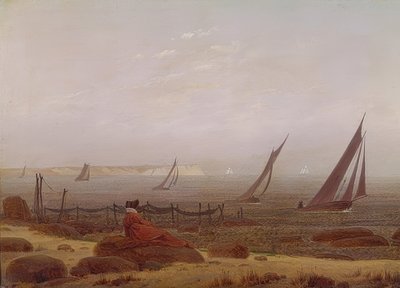 海沿いの女性。 1818年頃 作： Caspar David Friedrich