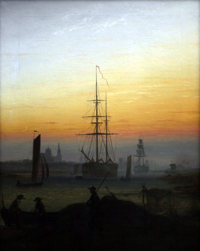 ドイツ語：Der Greifswalder Hafen グライフスヴァルト港 作： カスパー・デイビッド・フリードリッヒ