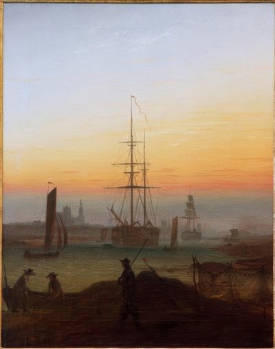 グライフスヴァルト港 作： Caspar David Friedrich