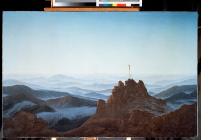 ゲアンツ山脈のマチネの風景（油彩・キャンバス 作： Caspar David Friedrich