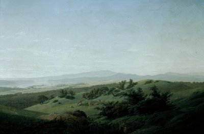 湖のある風景 作： Caspar David Friedrich