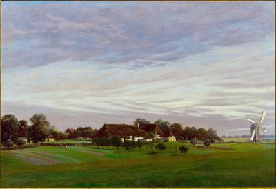 ""平らな国 ""ドイツ、グレイフスヴァルト周辺 作： Caspar David Friedrich