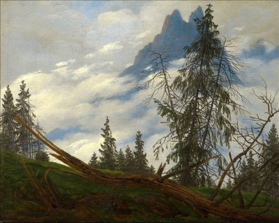 漂う雲のある山頂 作： Caspar David Friedrich