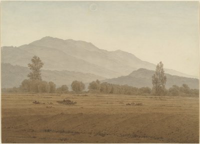 リーゼンベルゲ山脈の上の新月 作： Caspar David Friedrich