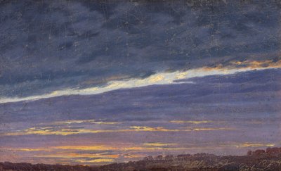夜の曇り空 夕方、1824年。 作： Caspar David Friedrich